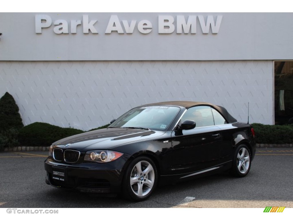 2011 1 Series 135i Convertible - Black Sapphire Metallic / Coral Red photo #1