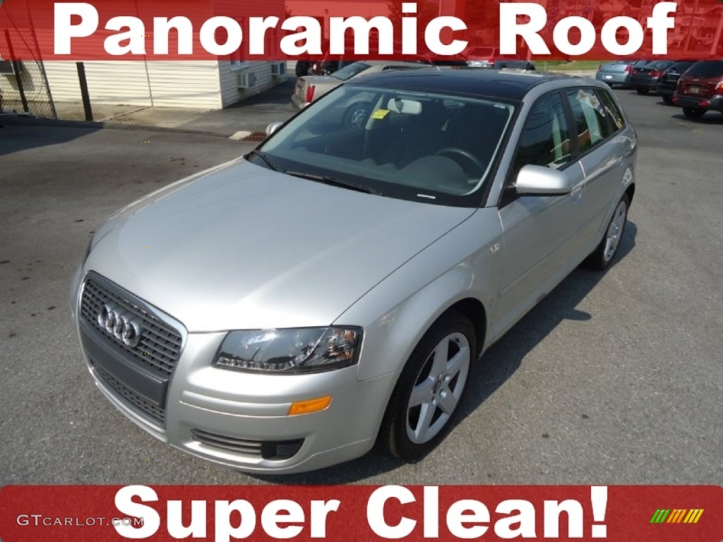 2007 A3 2.0T - Light Silver Metallic / Black photo #1