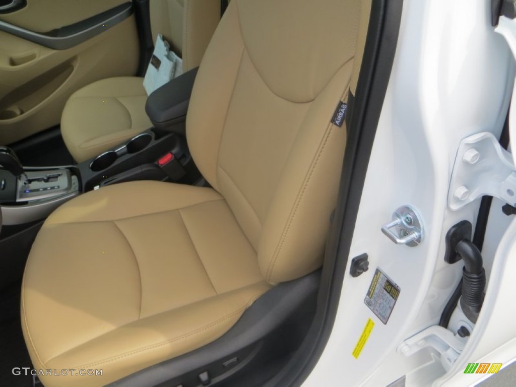 2013 Elantra Limited - Shimmering White / Beige photo #25