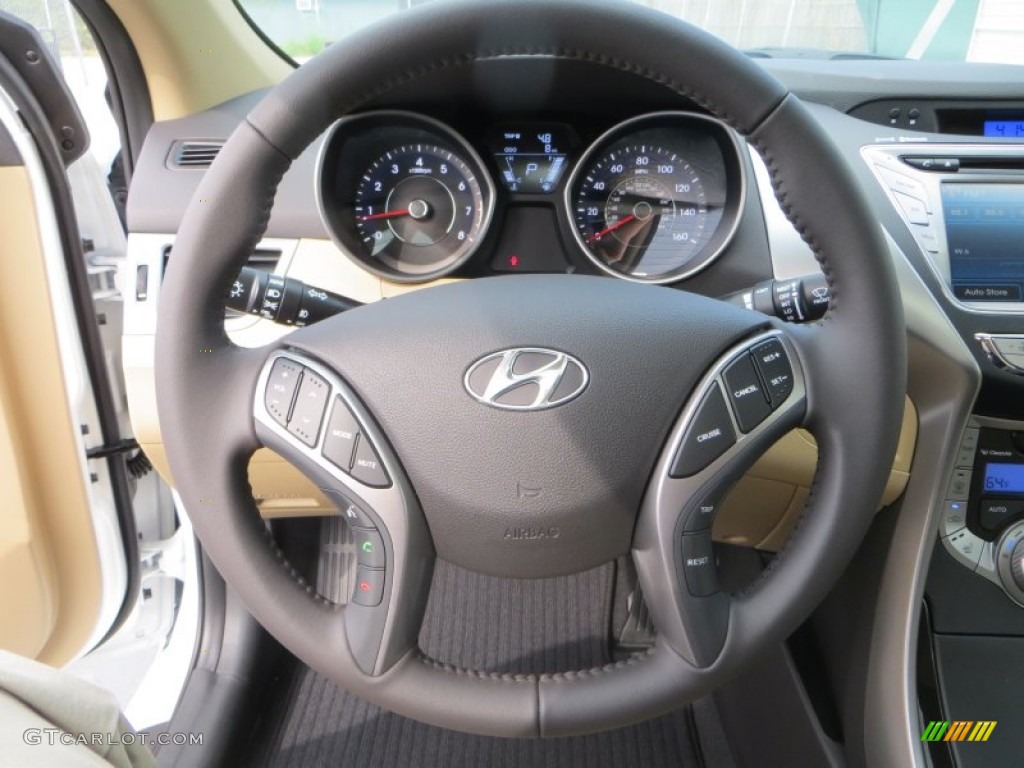 2013 Elantra Limited - Shimmering White / Beige photo #32