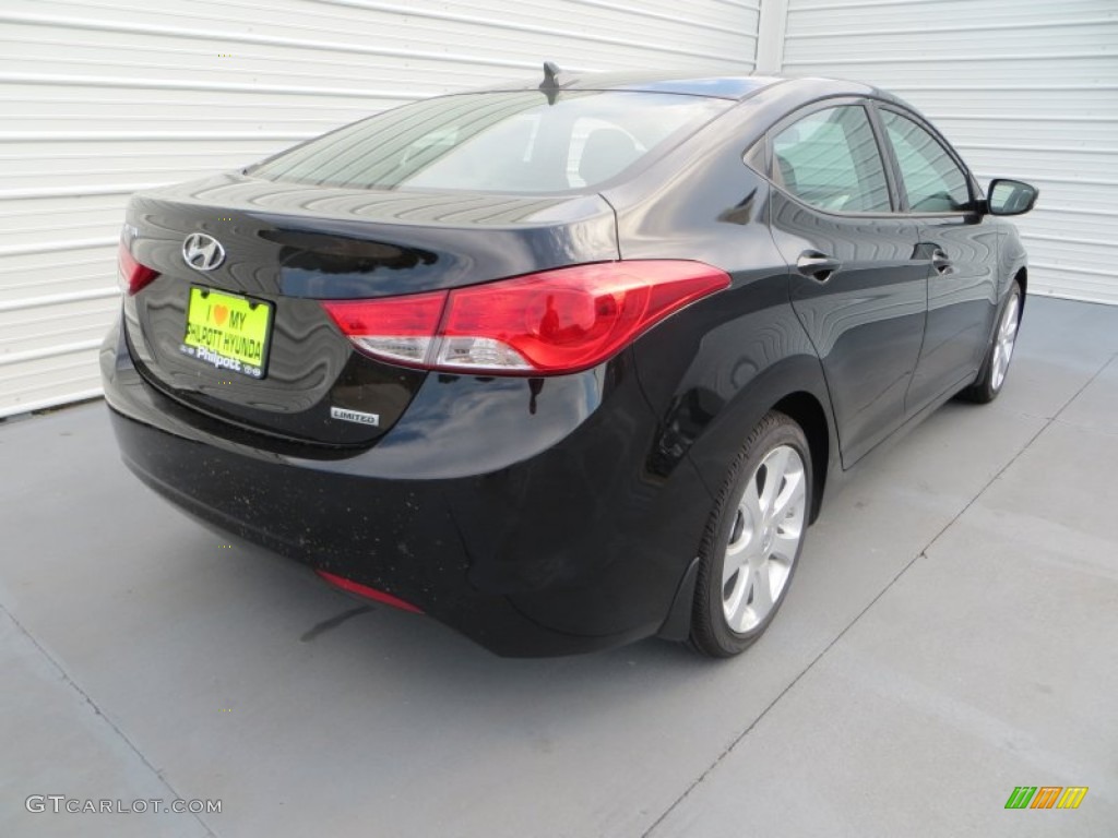 2013 Elantra Limited - Midnight Black / Black photo #4