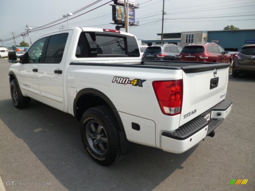 2013 Titan Pro-4X Crew Cab 4x4 - Glacier White / Charcoal photo #5