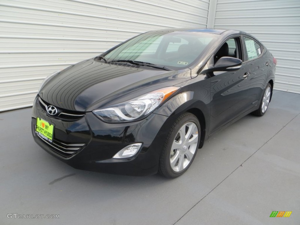 2013 Elantra Limited - Midnight Black / Black photo #7