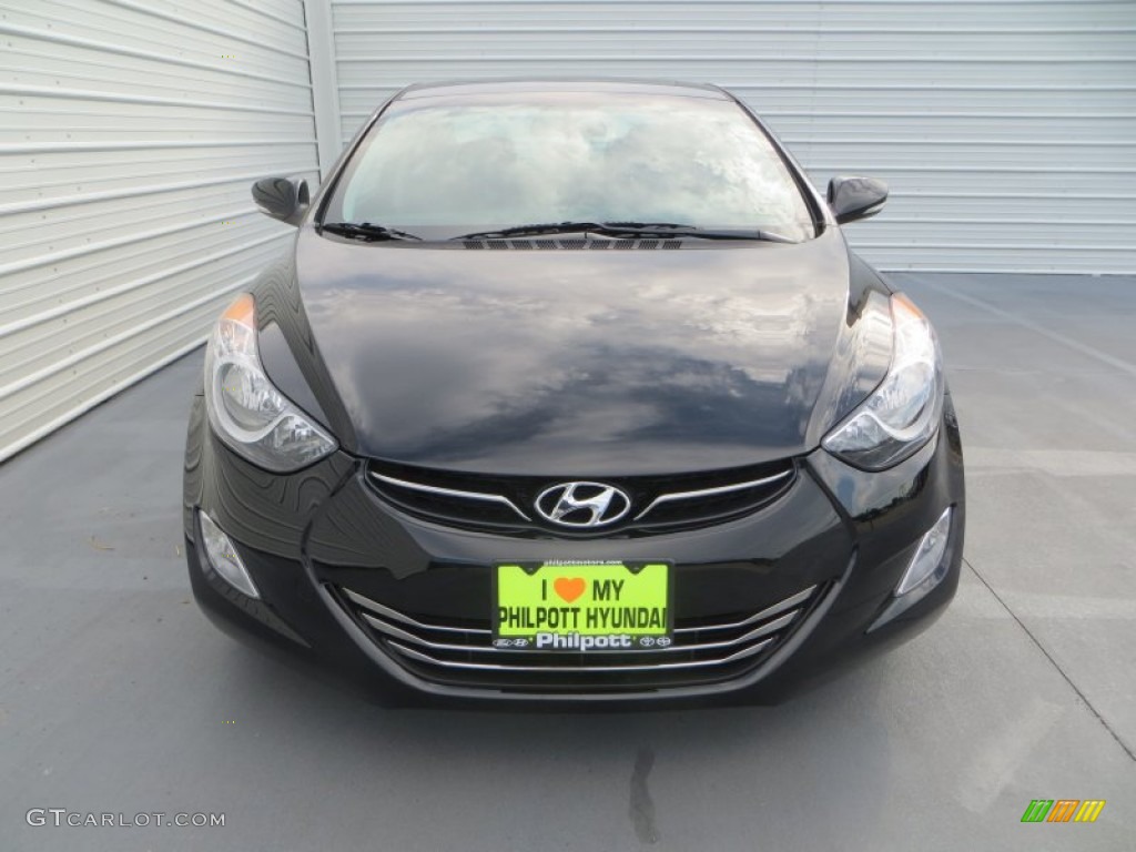 2013 Elantra Limited - Midnight Black / Black photo #8