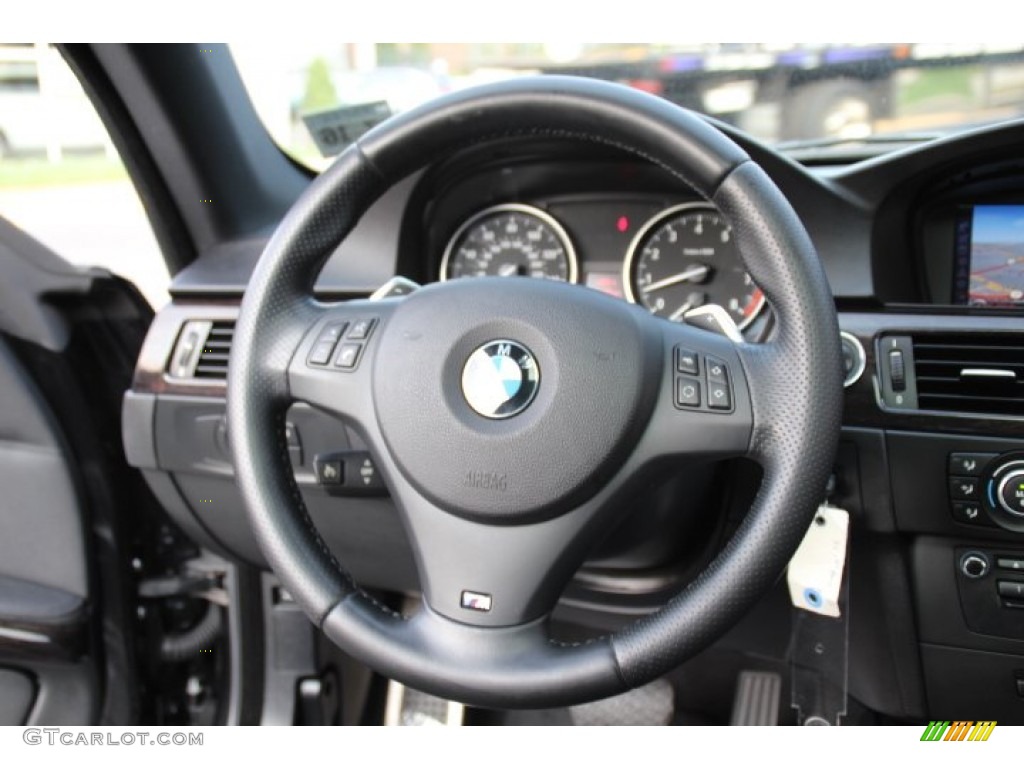 2011 BMW 3 Series 335i xDrive Coupe Black Steering Wheel Photo #85610986