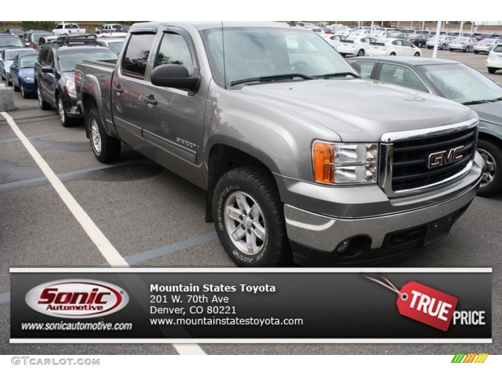 2008 Sierra 1500 SLE Crew Cab 4x4 - Steel Gray Metallic / Ebony photo #1