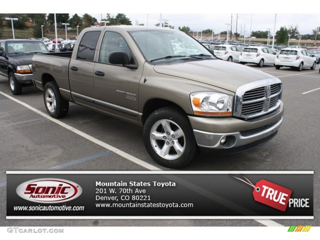 2006 Ram 1500 SLT Quad Cab - Light Khaki Metallic / Khaki Beige photo #1