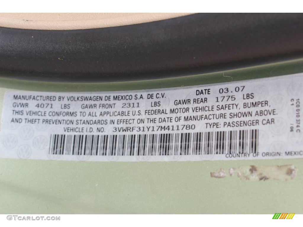 2007 New Beetle 2.5 Convertible - Gecko Green Metallic / Cream photo #18