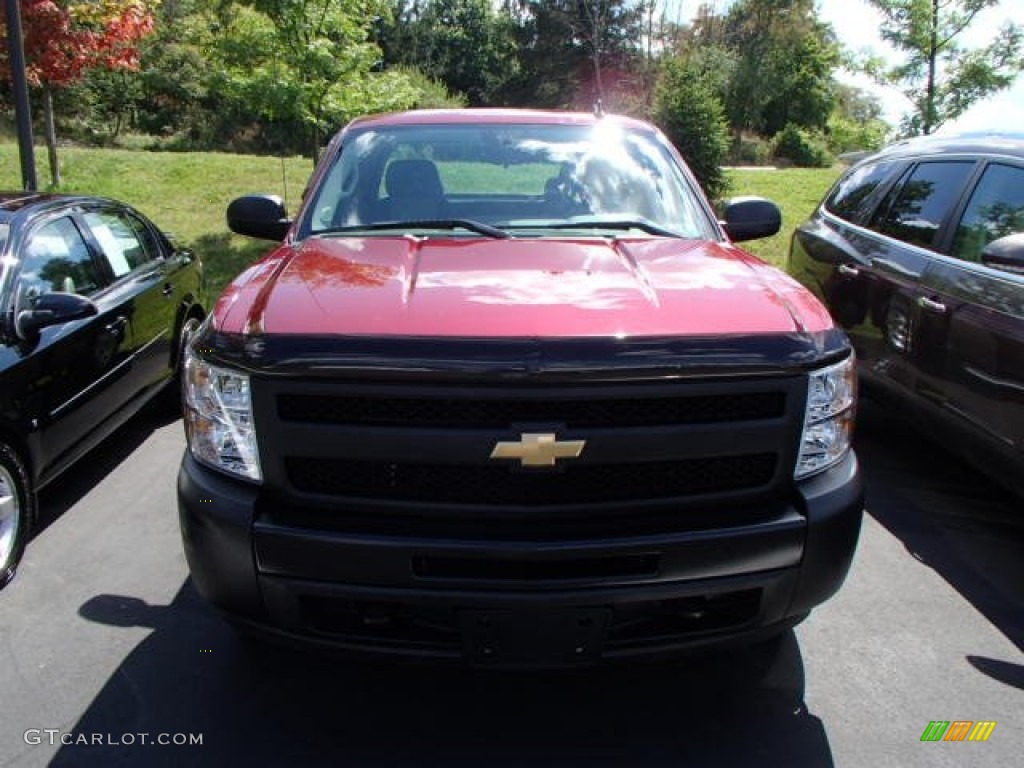 2009 Silverado 1500 LS Extended Cab 4x4 - Dark Cherry Red Metallic / Dark Titanium photo #2