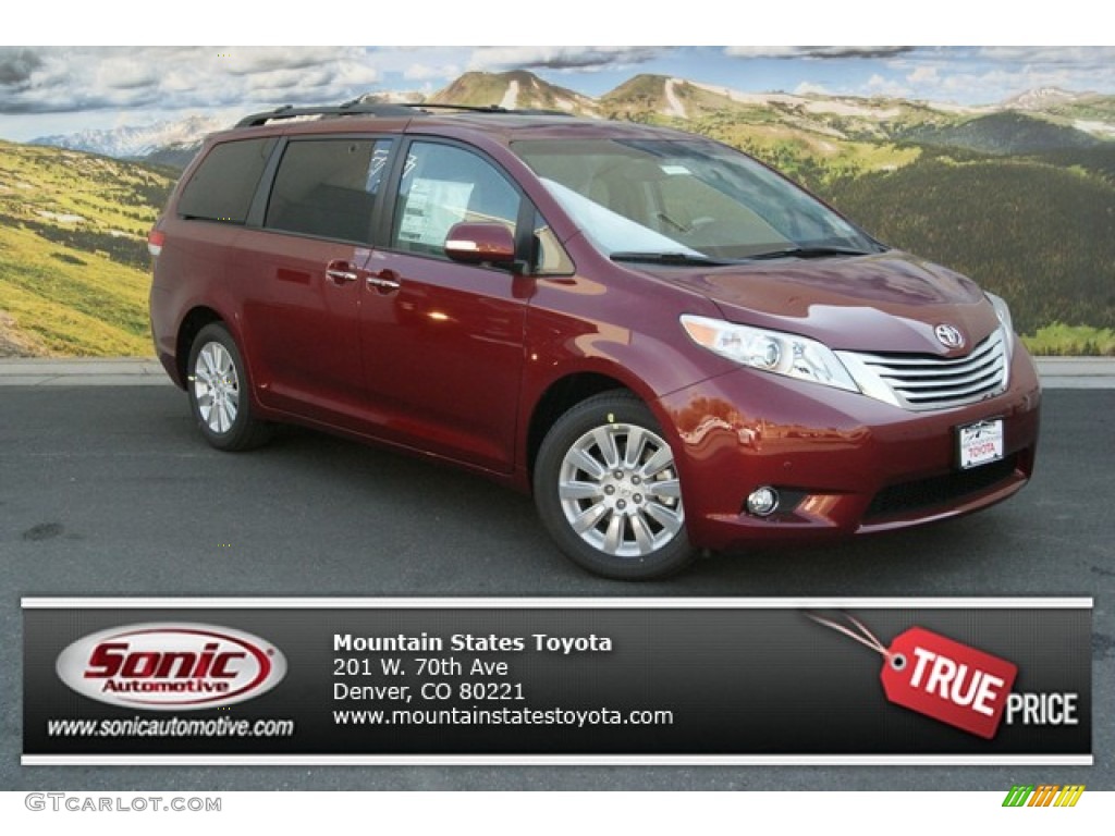 2014 Sienna Limited AWD - Salsa Red Pearl / Light Gray photo #1