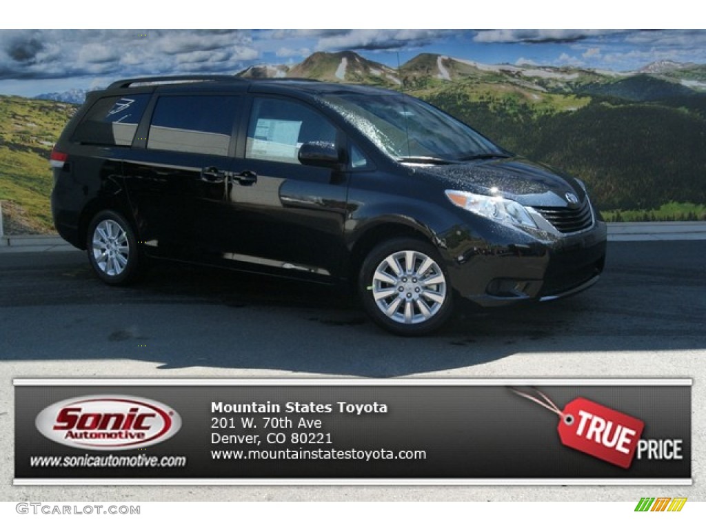 2014 Sienna LE AWD - Black / Light Gray photo #1