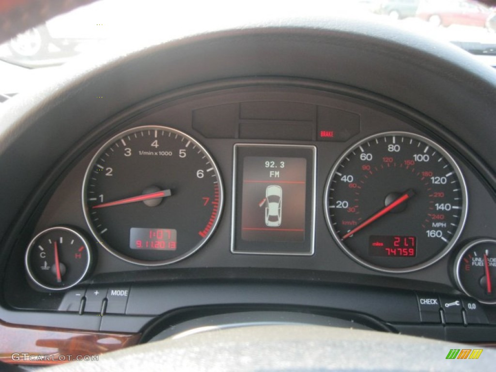 2002 Audi A4 3.0 quattro Sedan Gauges Photo #85621381