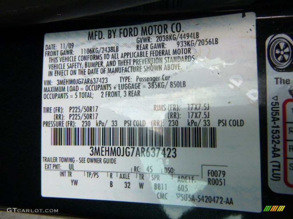 2010 Milan V6 Premier - Atlantis Green Metallic / Dark Charcoal photo #24