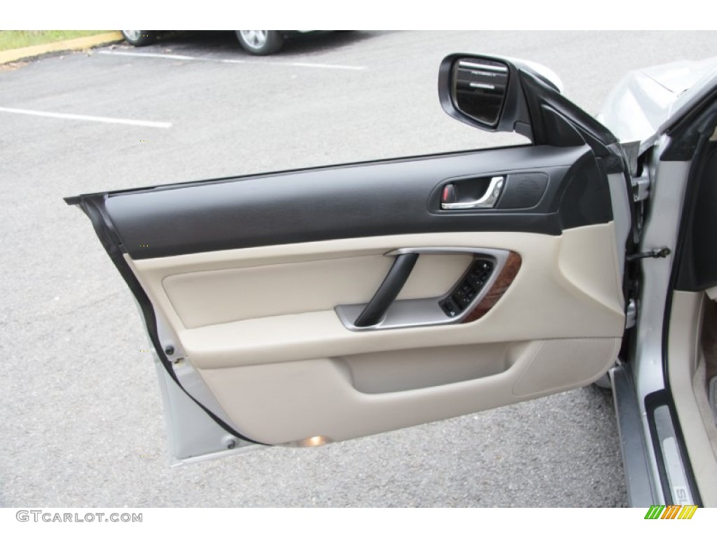 2007 Subaru Outback 3.0R L.L.Bean Edition Wagon Taupe Leather Door Panel Photo #85626145