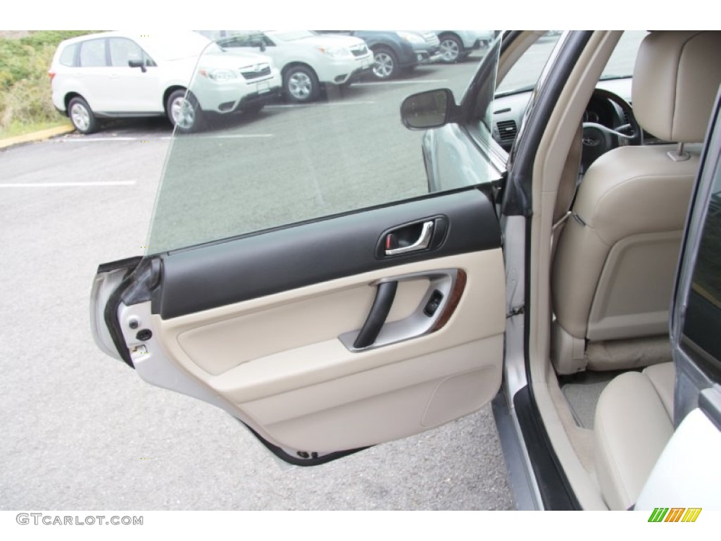 2007 Subaru Outback 3.0R L.L.Bean Edition Wagon Taupe Leather Door Panel Photo #85626166