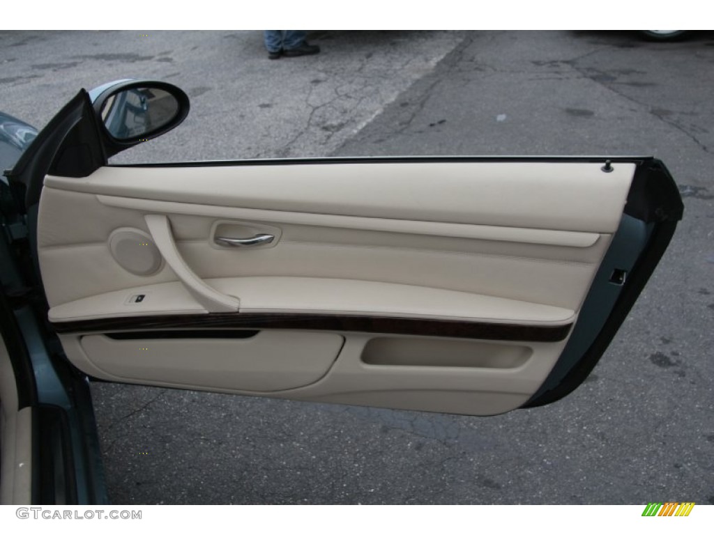2008 BMW 3 Series 328i Convertible Cream Beige Door Panel Photo #85628206