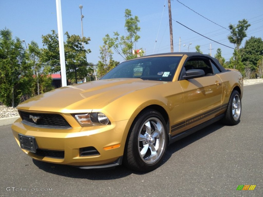 2010 Mustang V6 Premium Convertible - Sunset Gold Metallic / Charcoal Black photo #1