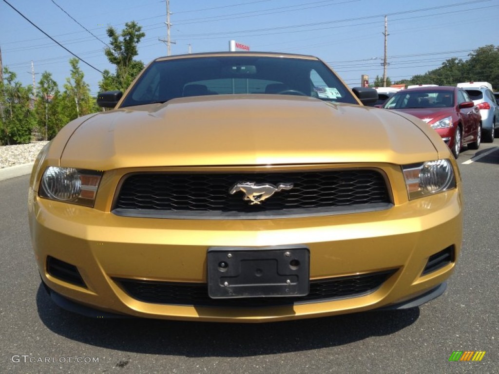 2010 Mustang V6 Premium Convertible - Sunset Gold Metallic / Charcoal Black photo #2