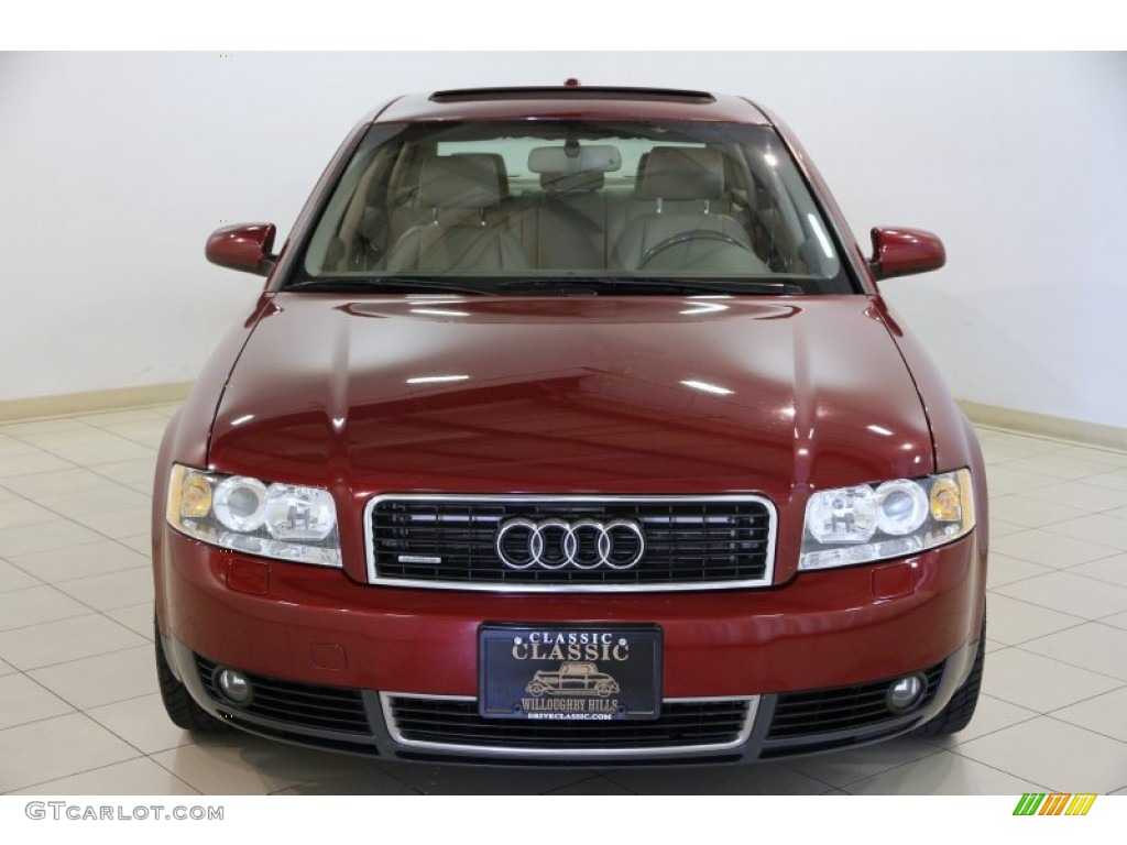 2004 A4 1.8T quattro Sedan - Crimson Red Pearl Effect / Beige photo #2