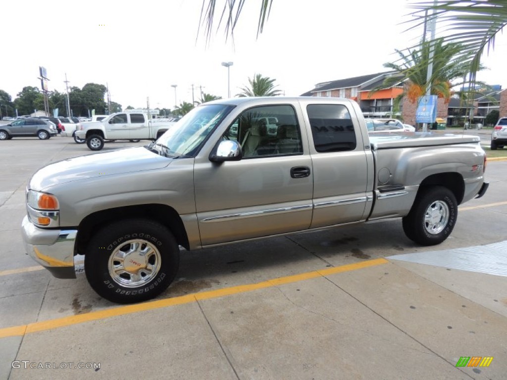2002 Sierra 1500 SLE Extended Cab 4x4 - Pewter Metallic / Neutral photo #5