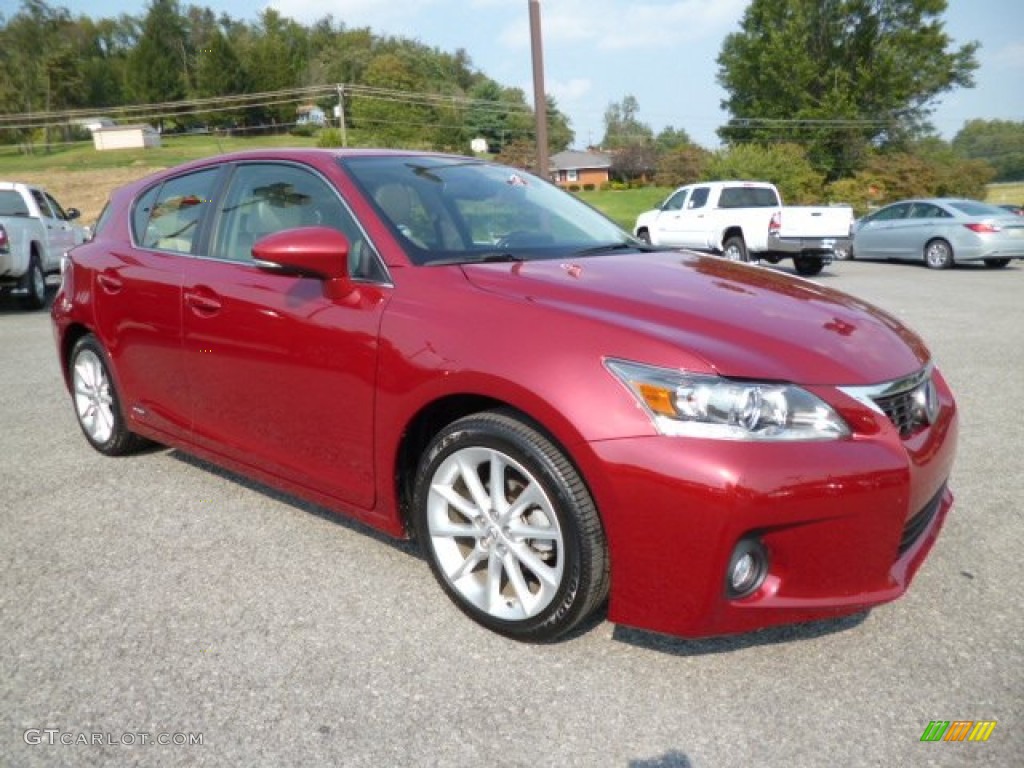 2011 CT 200h Hybrid Premium - Matador Red Mica / Caramel photo #1