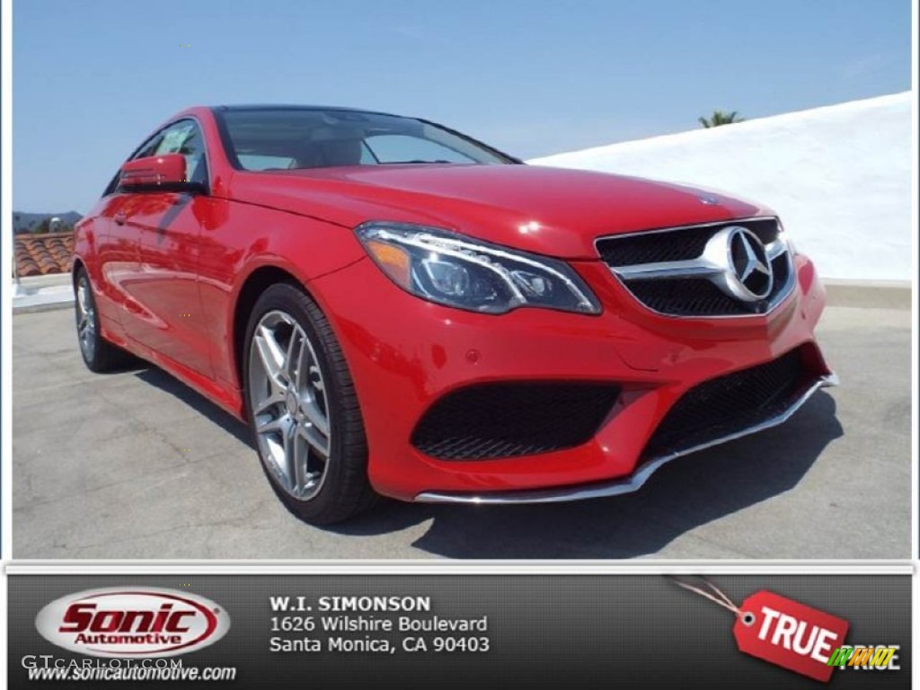 2014 E 550 Coupe - Mars Red / Silk Beige/Espresso Brown photo #1