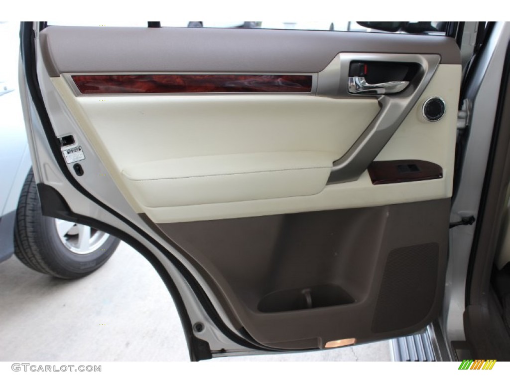 2012 Lexus GX 460 Premium Ecru/Auburn Bubinga Door Panel Photo #85635412