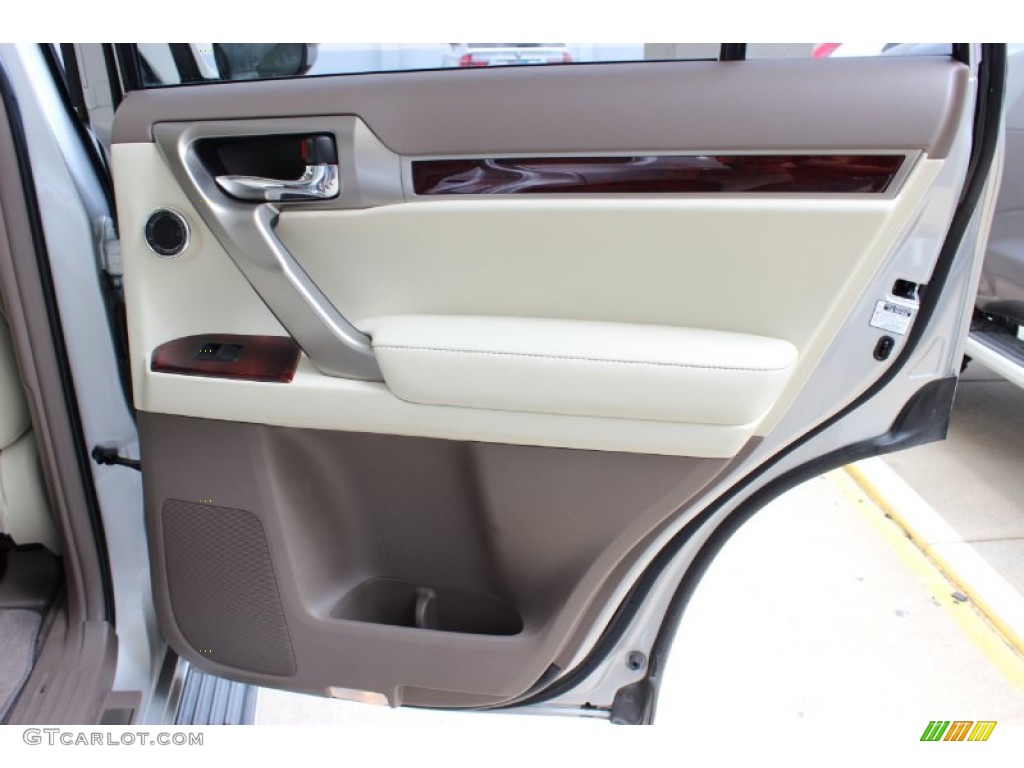 2012 Lexus GX 460 Premium Ecru/Auburn Bubinga Door Panel Photo #85635562