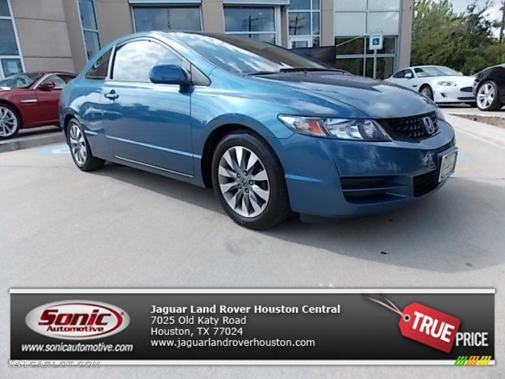 2009 Civic EX Coupe - Atomic Blue Metallic / Gray photo #1