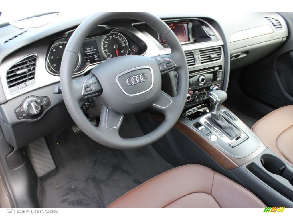 2014 Audi A4 2.0T quattro Sedan Chestnut Brown/Black Dashboard Photo #85637017