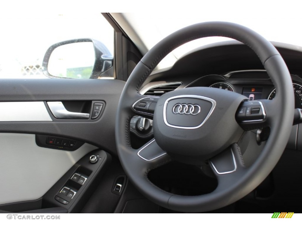 2014 Audi A4 2.0T Sedan Titanium Grey Steering Wheel Photo #85639165