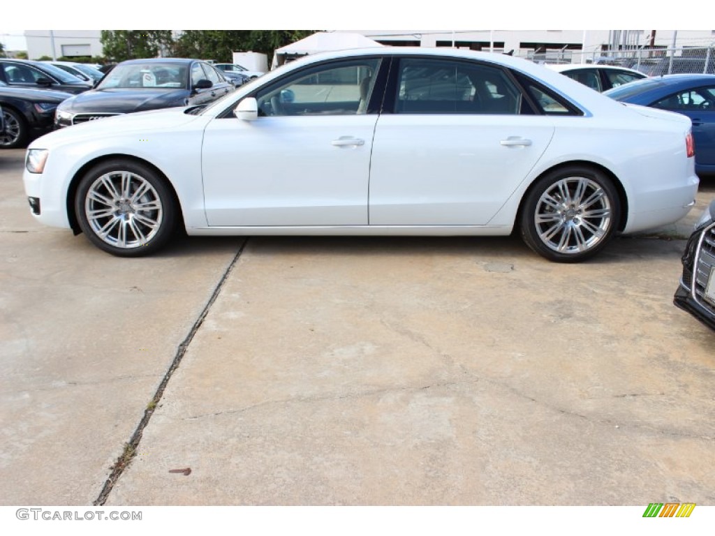 Glacier White Metallic 2014 Audi A8 L 3.0T quattro Exterior Photo #85639324