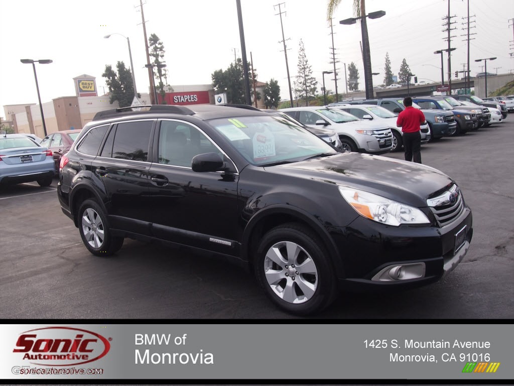 2011 Outback 2.5i Limited Wagon - Crystal Black Silica / Warm Ivory photo #1