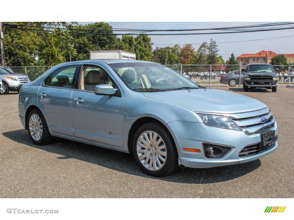 2010 Fusion Hybrid - Light Ice Blue Metallic / Medium Light Stone photo #8
