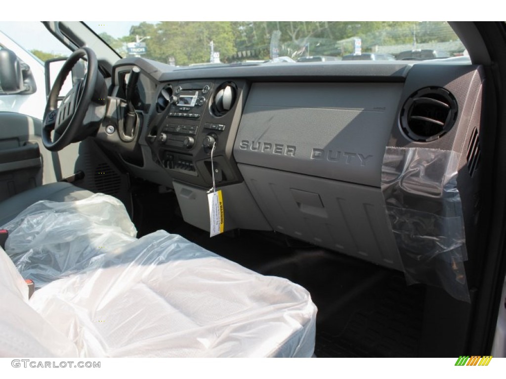 2013 F350 Super Duty XL Regular Cab Stake Truck - Oxford White / Steel photo #9