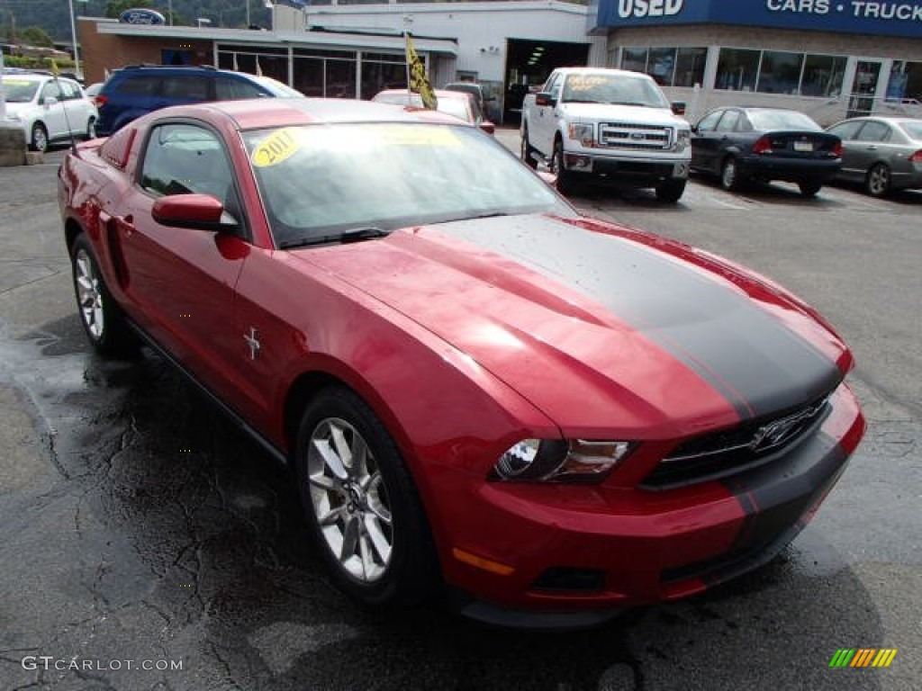 2011 Mustang V6 Premium Coupe - Red Candy Metallic / Stone photo #2