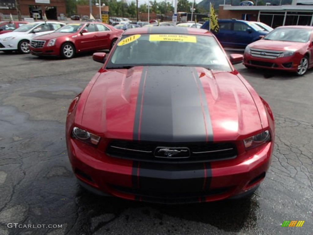 2011 Mustang V6 Premium Coupe - Red Candy Metallic / Stone photo #3