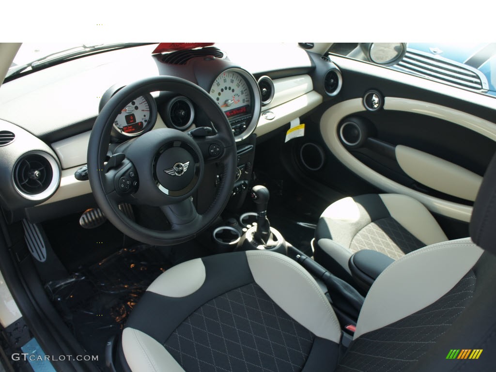 2013 Cooper S Hardtop - Pepper White / Sport Carbon Black/Polar Beige Leather Contrast photo #8