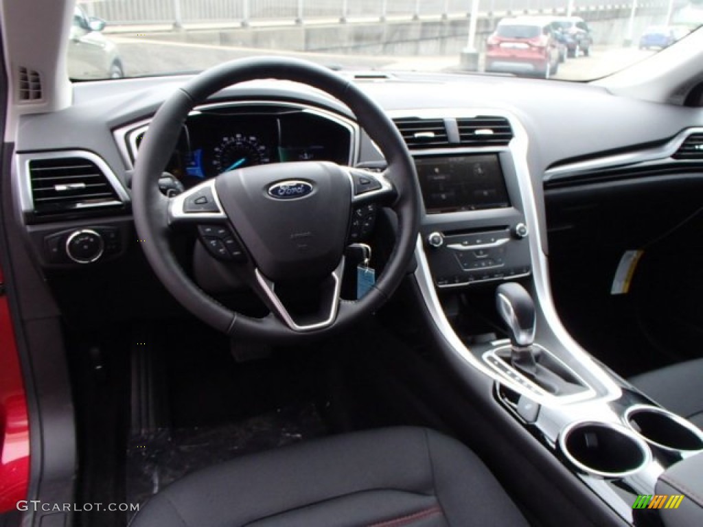 Charcoal Black Interior 2014 Ford Fusion SE EcoBoost Photo #85650160