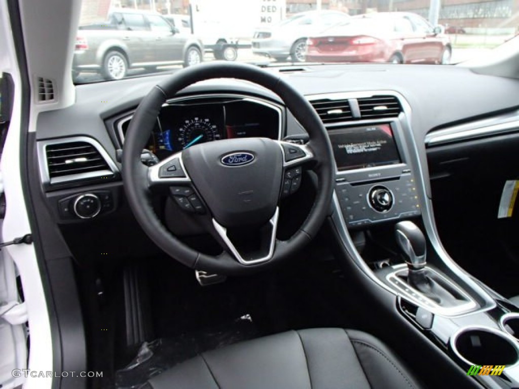 Charcoal Black Interior 2014 Ford Fusion Titanium Photo #85651013