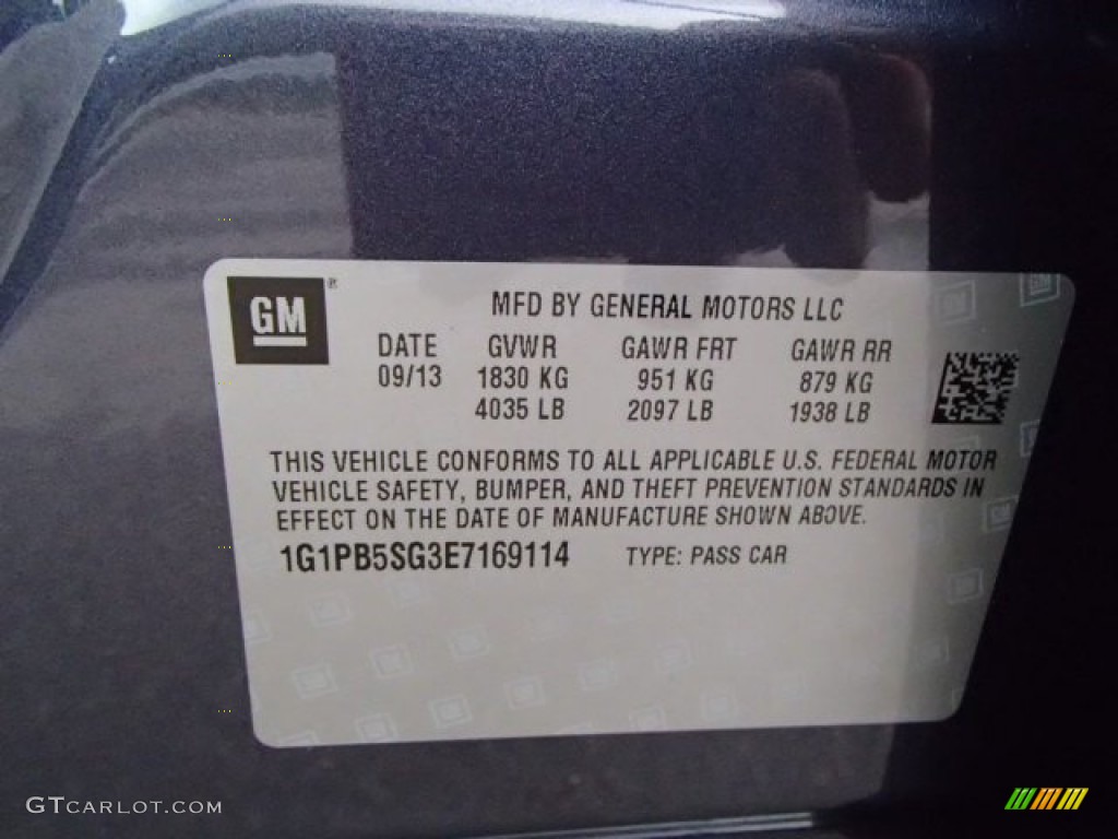 2014 Chevrolet Cruze LS Info Tag Photos