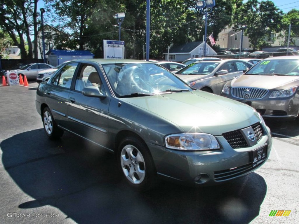2005 Sentra 1.8 S - Jaded Green / Taupe photo #2