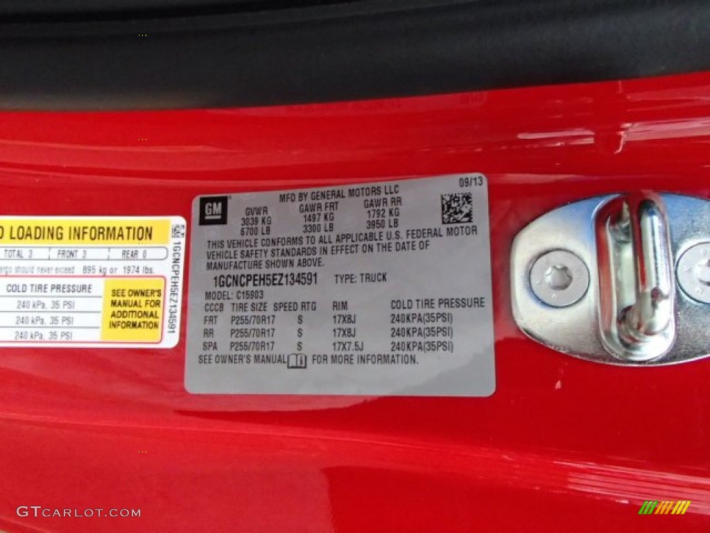 2014 Chevrolet Silverado 1500 WT Regular Cab Info Tag Photos