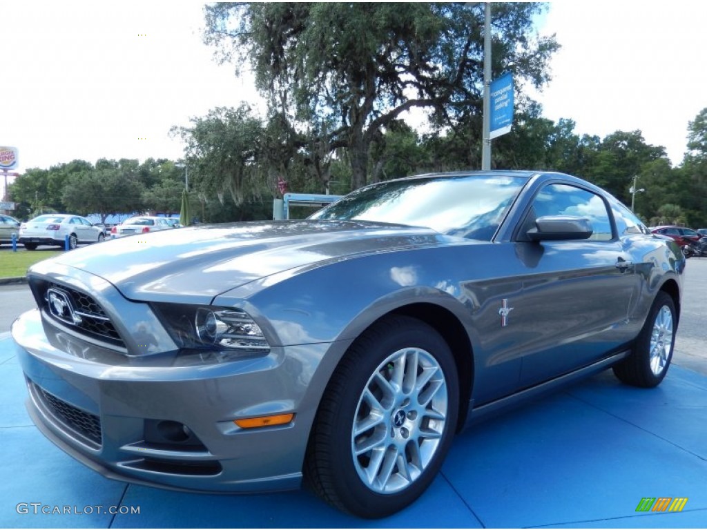 2014 Mustang V6 Premium Coupe - Sterling Gray / Medium Stone photo #1