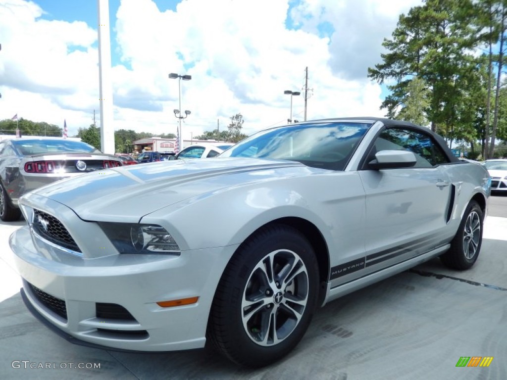 2014 Mustang V6 Premium Convertible - Ingot Silver / Medium Stone photo #1