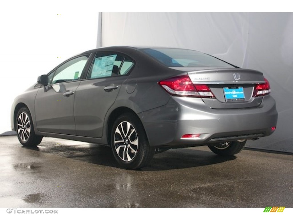 2013 Civic EX-L Sedan - Polished Metal Metallic / Gray photo #2