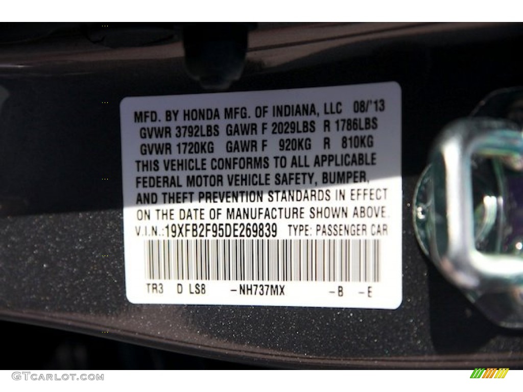 2013 Civic EX-L Sedan - Polished Metal Metallic / Gray photo #20