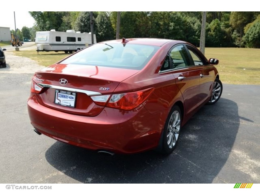 2011 Sonata SE 2.0T - Venetian Red / Black photo #5