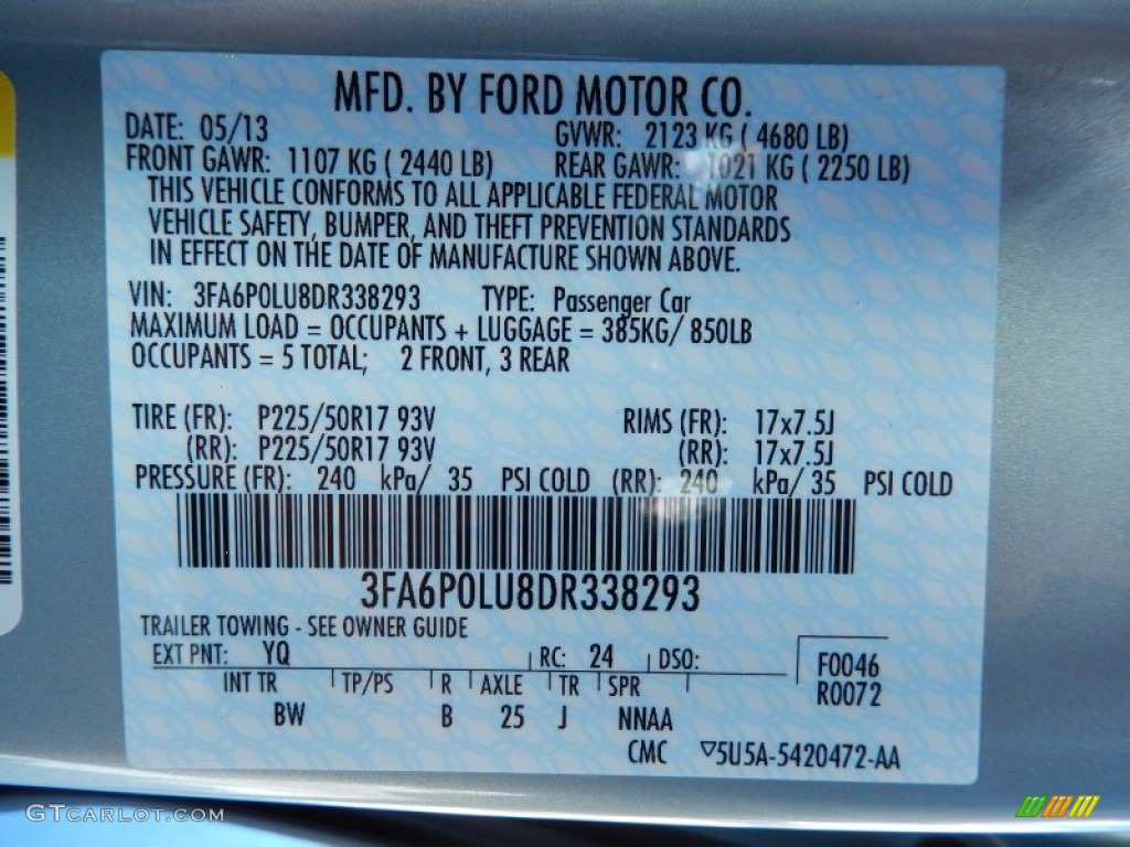 2013 Fusion Hybrid SE - Ice Storm Metallic / Charcoal Black photo #14