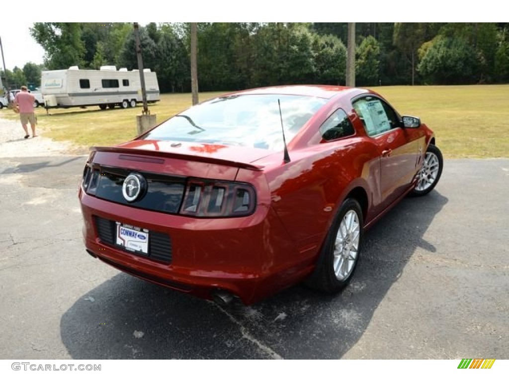 2014 Mustang V6 Premium Coupe - Ruby Red / Medium Stone photo #5